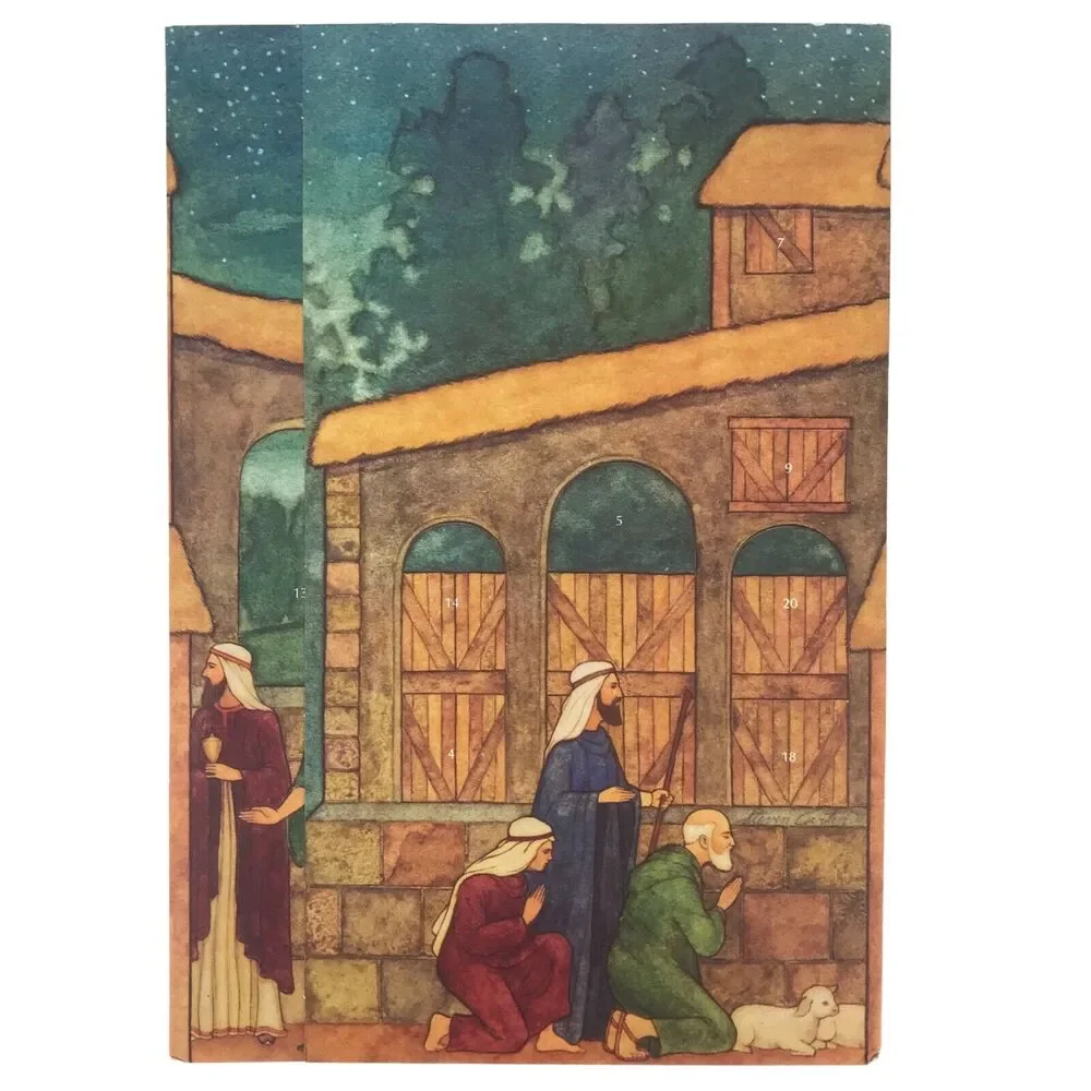 Hallmark Story Of The Nativity First Christmas Cardstock Lift-Up Advent Calendar